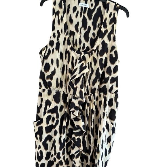 Calvin Klein Black and Cream Animal Print Mini Dress - Picture 2 of 9